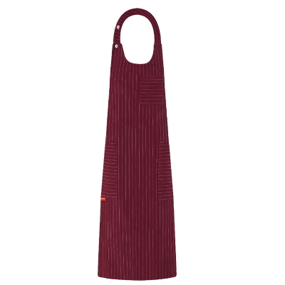 Grembiule Bistrot Unisex Poliestere 100% Bordeaux Gessato