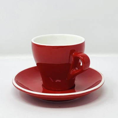 Set 6 Tazze da Caffè Rosse con Piattino ml 70 MEDRI - CRC Group