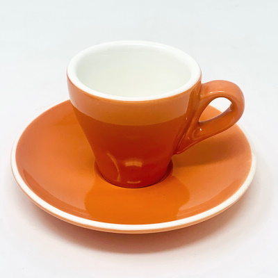 Set 6 Tazze da Caffè Arancio con Piattino ml 70