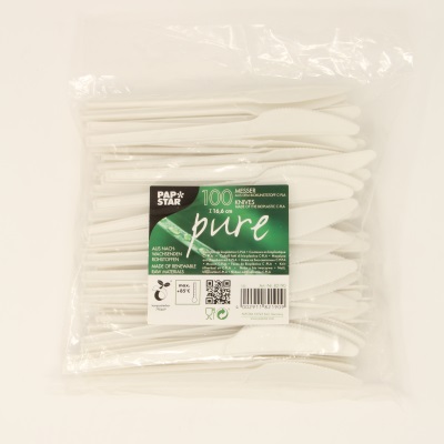 Coltelli Pure Plasica Bianco cm 16.5 pz 100