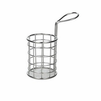 Mini Cestello Inox  Tondo con 1 Manico cm 7 h 9