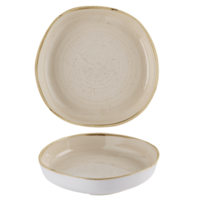 Piatto Fondo Stonecast Cream Impilabile Organic Cm 23